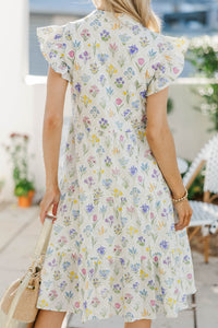 Make It Your Own Yellow Medallion Tiered Dress