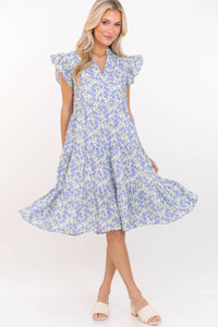Make It Your Own Purple Ditsy Floral Tiered Dress