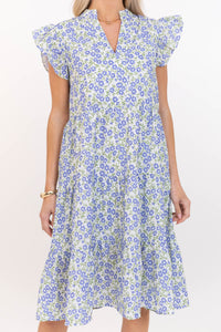 Make It Your Own Purple Ditsy Floral Tiered Dress