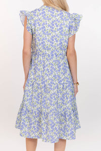 Make It Your Own Purple Ditsy Floral Tiered Dress