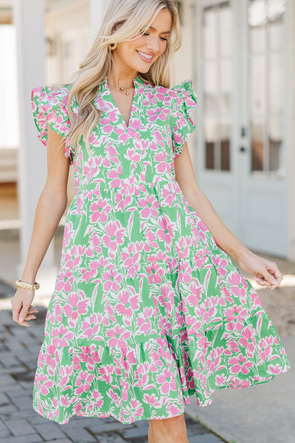 Make It Your Own Green Floral Tiered Dress Shop the Mint Make It Your Own Green Floral Tiered Dress Shop the Mint