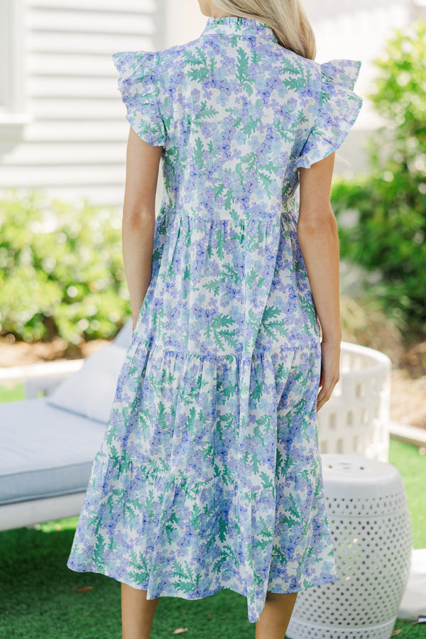 Real Love Purple Floral Midi Dress