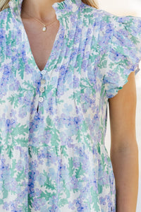 Real Love Purple Floral Midi Dress