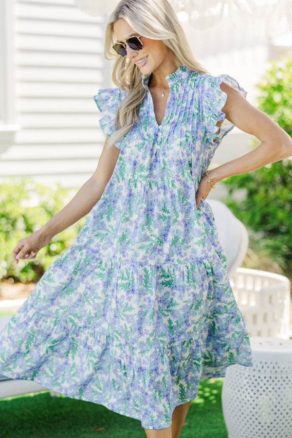 Real Love Purple Floral Midi Dress