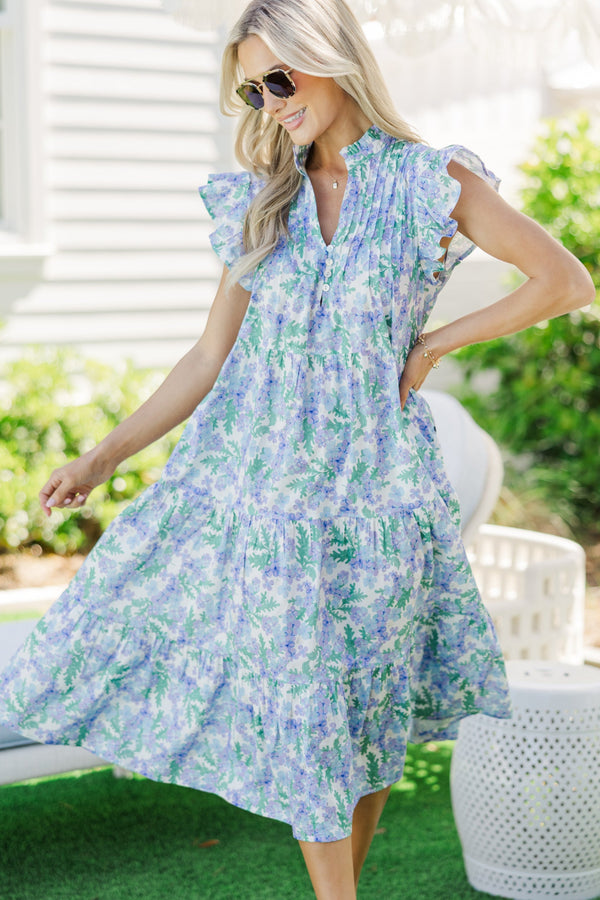 Real Love Purple Floral Midi Dress