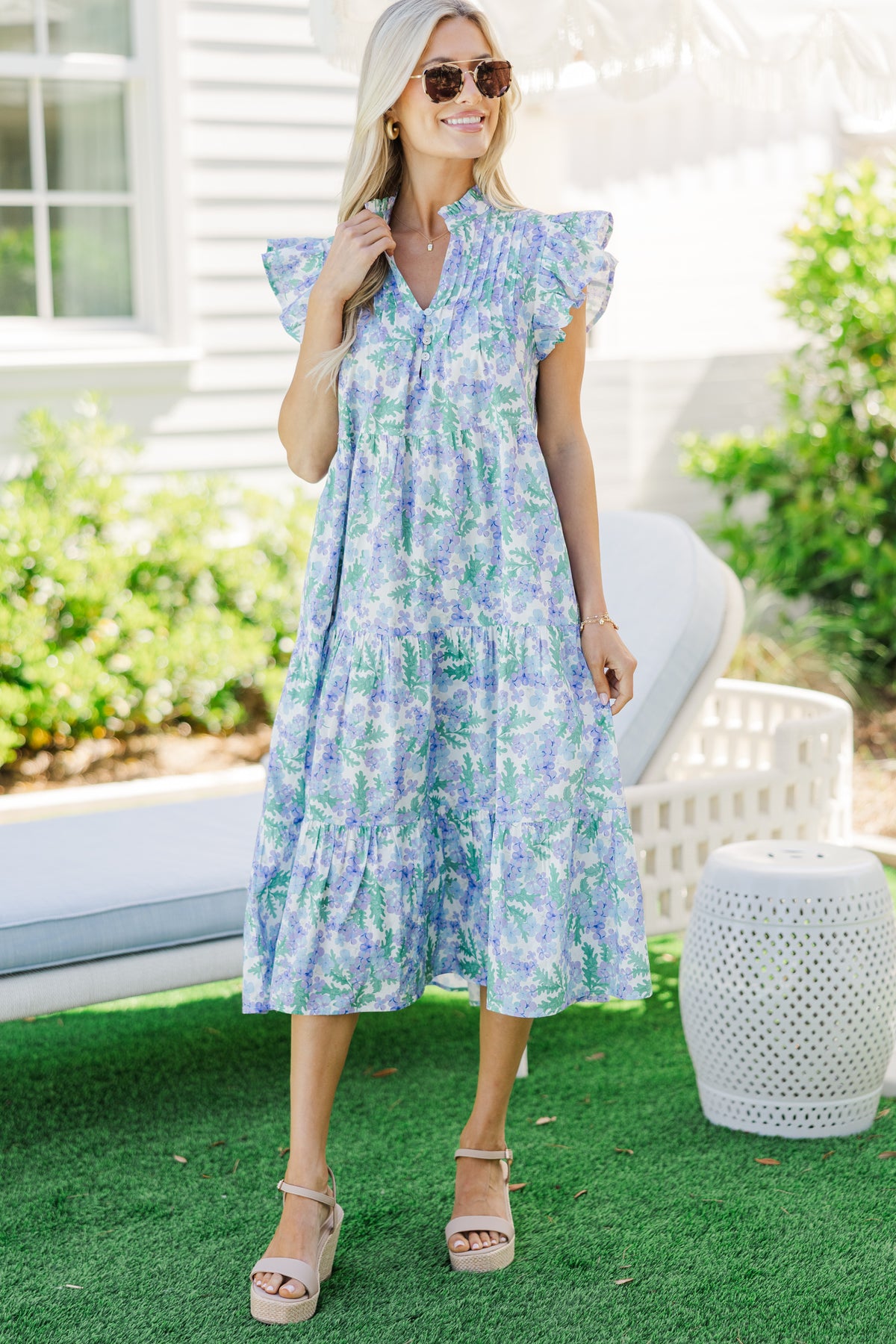 T-shirt dress - FOREVERMORE purple - Romantic flower and heart print main image 1