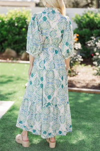 All The Fun Green Paisley Midi Dress