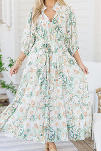 All The Fun Mint Green Floral Midi Dress