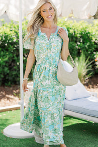 What You Do Sage Green Floral Midi Dress