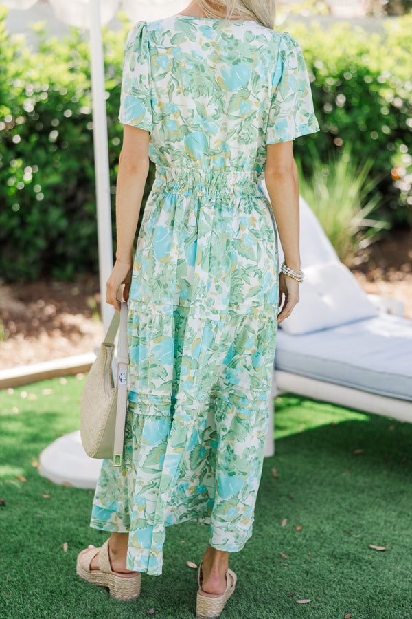 What You Do Sage Green Floral Midi Dress