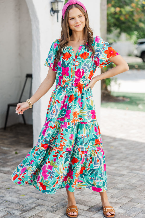 What You Do Emerald Green Floral Midi Dress, 1X - The Mint Julep Boutique | Women's Boutique Clothing What You Do Emerald Green Floral Midi Dress, 1X - The Mint Julep Boutique | Women's Boutique Clothing