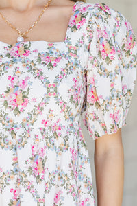 Answer The Call White Floral Midi Dress