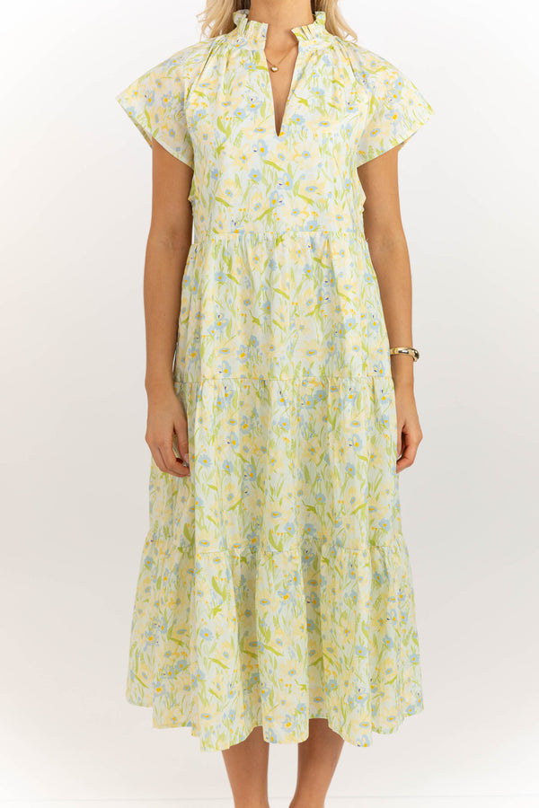 In Your Dreams Yellow Floral Midi Dress