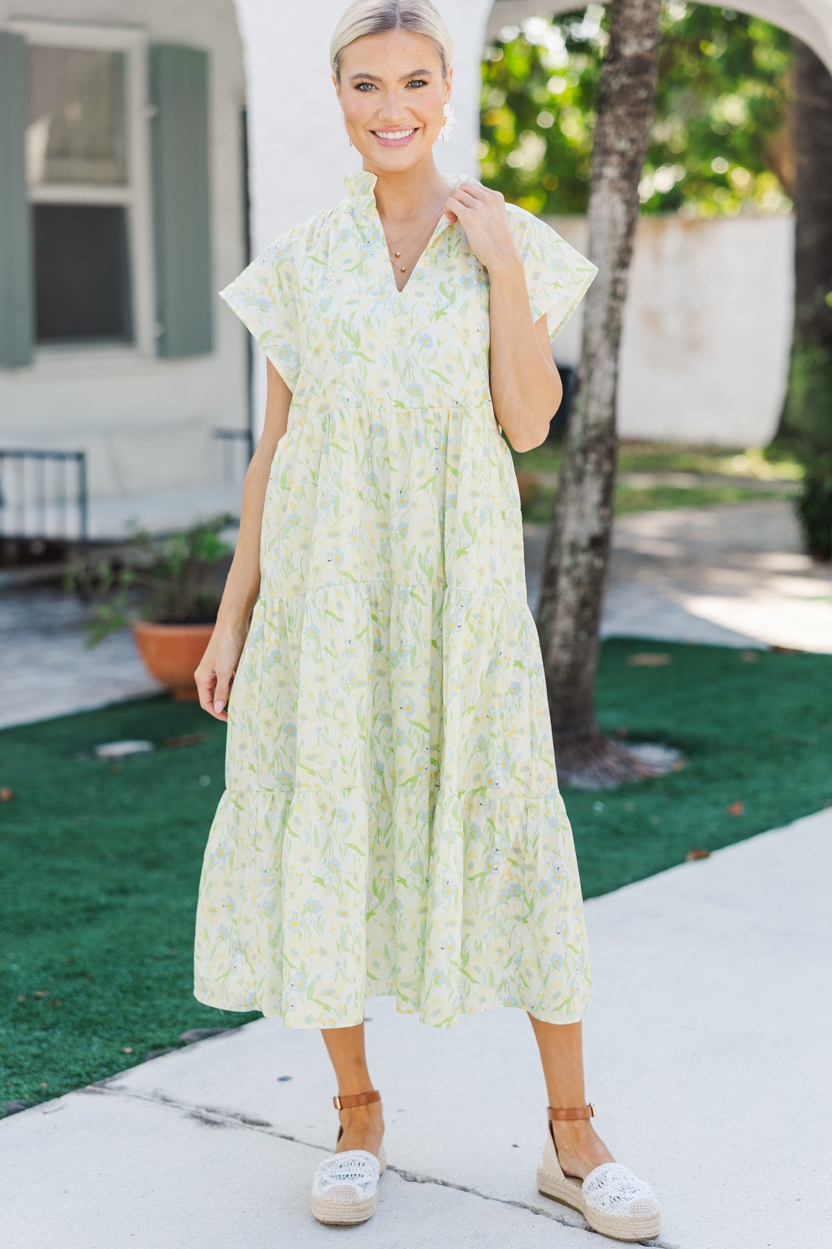 In Your Dreams Yellow Floral Midi Dress – Shop the Mint