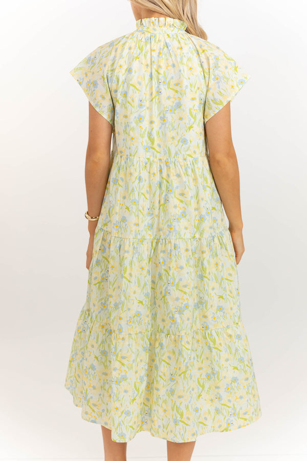 In Your Dreams Yellow Floral Midi Dress