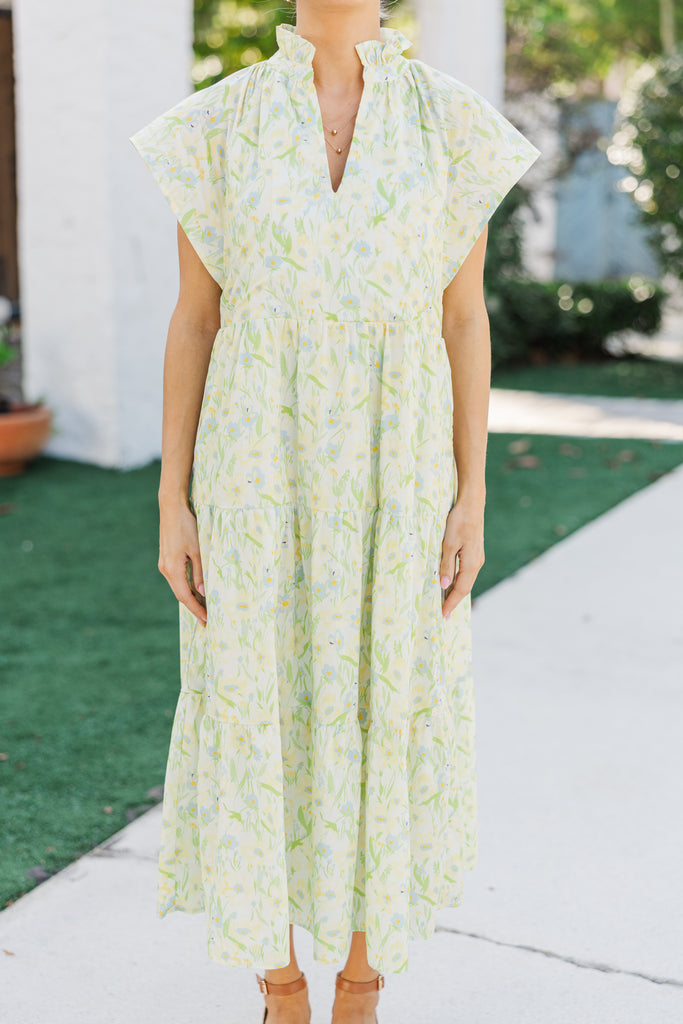 In Your Dreams Yellow Floral Midi Dress – Shop the Mint