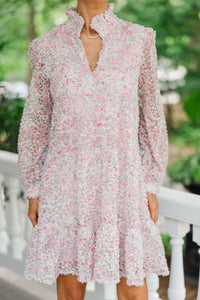 Always On My Mind Pink Floral Tulle Babydoll Dress