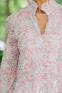 Always On My Mind Pink Floral Tulle Babydoll Dress