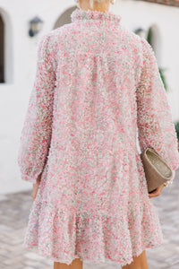 Always On My Mind Pink Floral Tulle Babydoll Dress