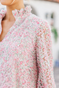 Always On My Mind Pink Floral Tulle Babydoll Dress