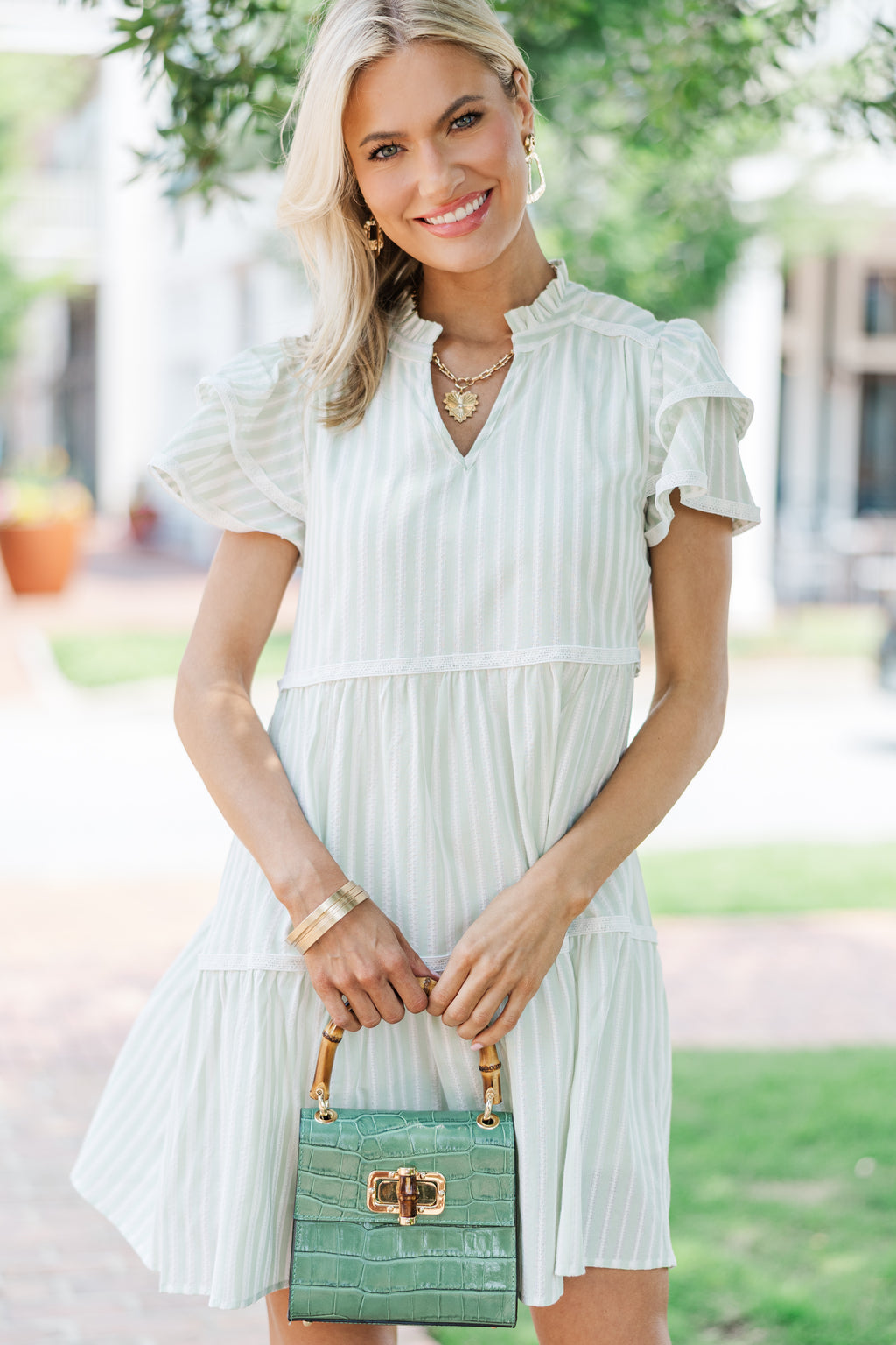 a line babydoll dress Come For It Mint Green Striped – Shop the Mint Its minimalist design allows Color:Other black mermaid wedding gowns Jennifer Aniston At Golden
