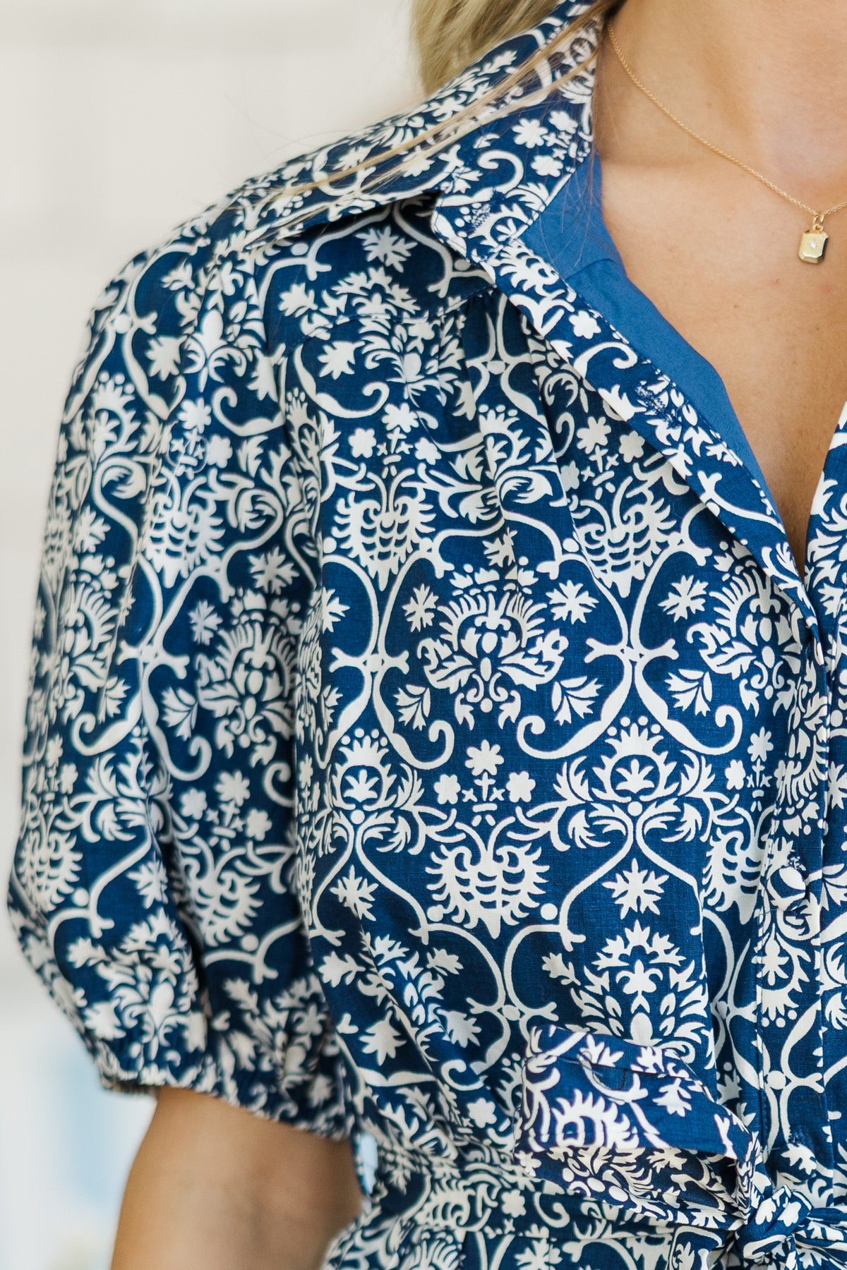 midi blue damask dress All Is Well Navy – Shop the Mint Size:4'6