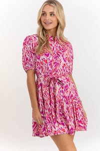 All Is Well Hot Pink Ikat Dress