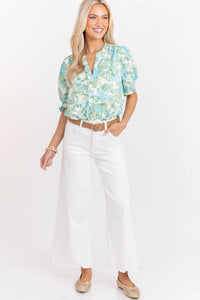 Can't Stop Now Sage Green Floral Blouse