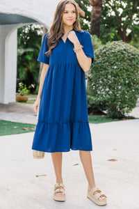 First And Foremost Navy Blue Midi Dress