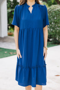 First And Foremost Navy Blue Midi Dress