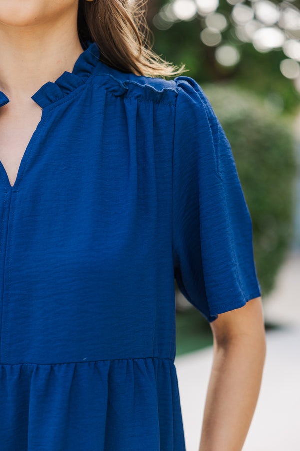First And Foremost Navy Blue Midi Dress