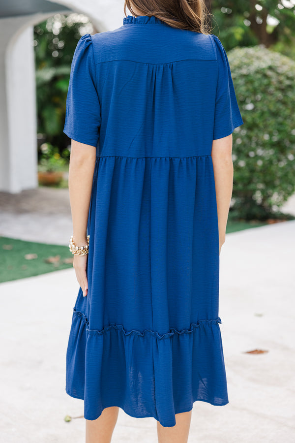 First And Foremost Navy Blue Midi Dress