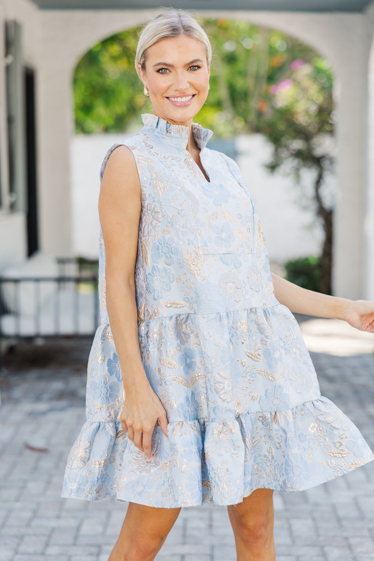 Feminine Joy Light Blue Floral Dress – Shop the Mint