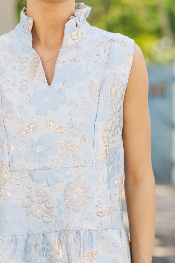 Feminine Joy Light Blue Floral Dress – Shop the Mint