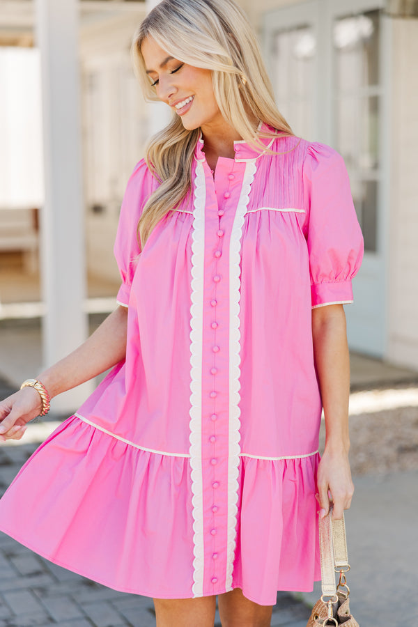 Willing To Help Pink Button Down Dress Shop the Mint Willing To Help Pink Button Down Dress Shop the Mint