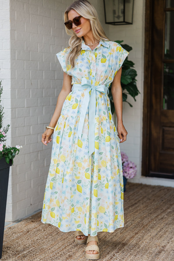 citrus maxi dress Villa Citrus Belted Maxi Dress Yellow / L