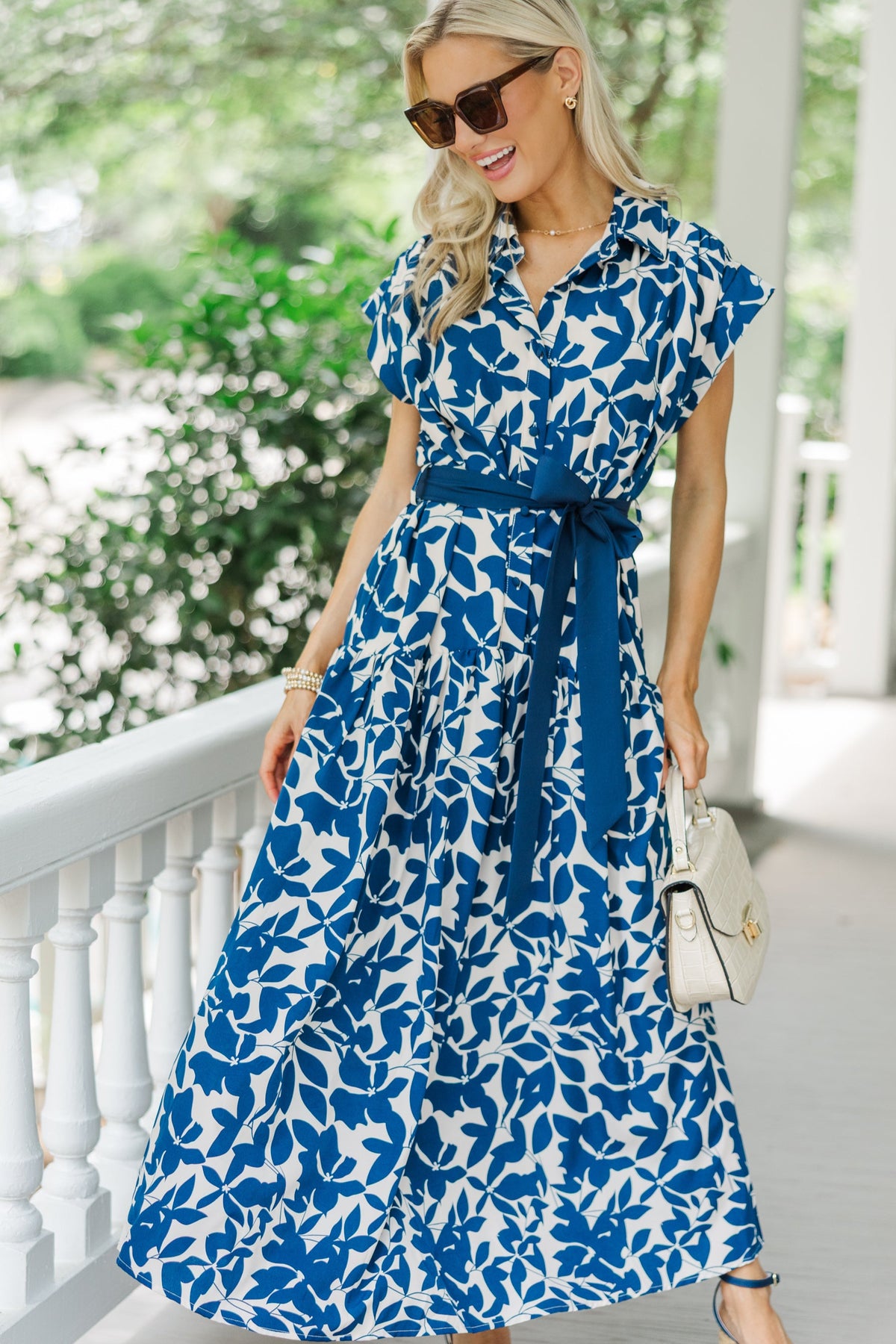 Feeling Inspired Navy Blue Floral Maxi Dress – Shop the Mint