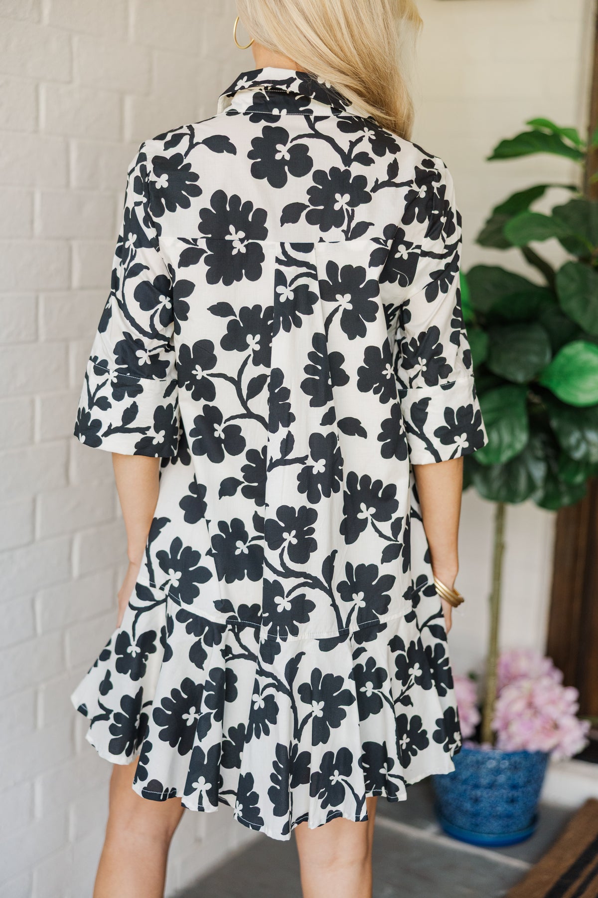T-SHIRT GOWN CREAM & FLORAL