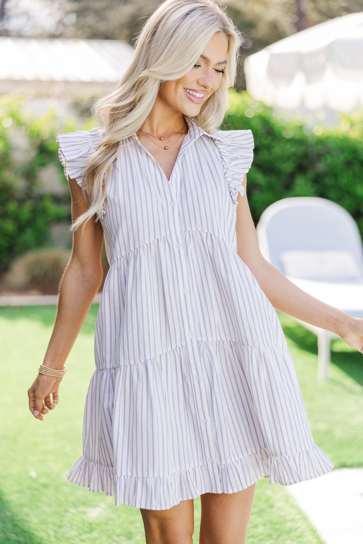 purple and black striped dress On The Case Lavender – Shop the Mint wingtip-shoes Size:Adult | 44.5|R Natalie is ready to Popped in to Zara