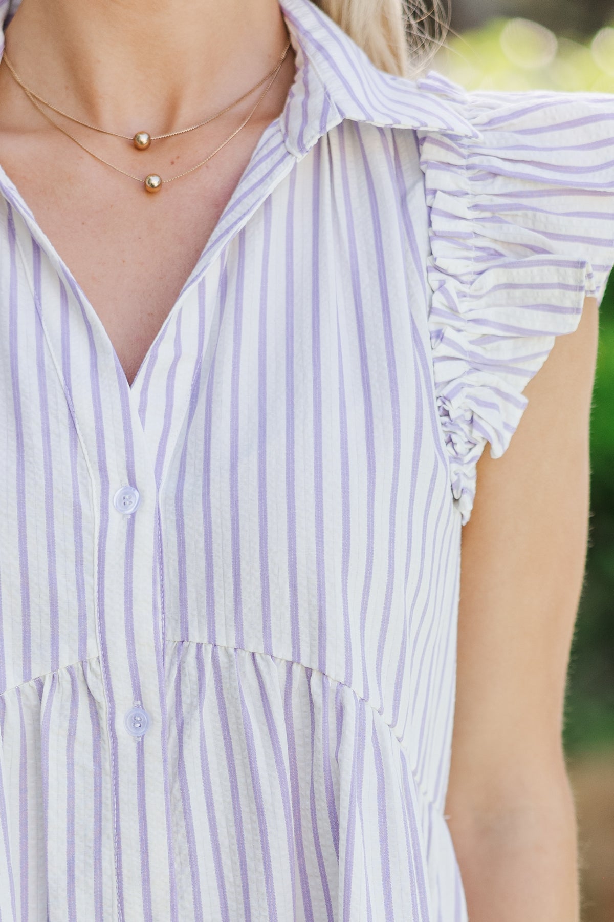 On The Case Lavender Purple Striped Dress, X-Large - The Mint Julep Boutique
