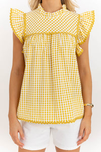 What You Want Yellow Gingham Blouse