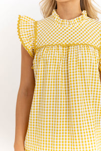 What You Want Yellow Gingham Blouse
