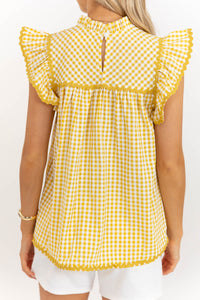 What You Want Yellow Gingham Blouse