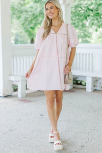 Designed For Joy Pink Striped Pleated Dress