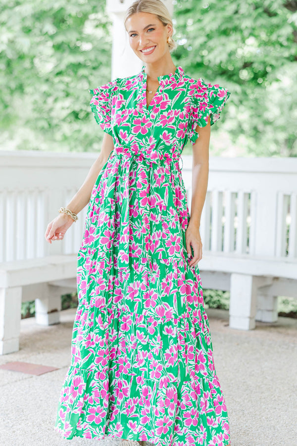 Future Fun Green Floral Maxi Dress