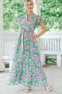 Future Fun Green Floral Maxi Dress