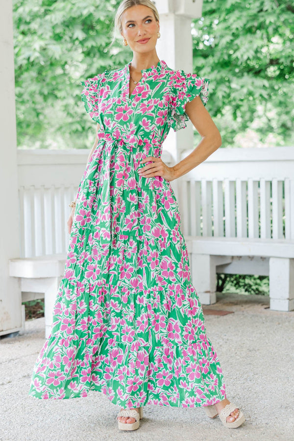 Future Fun Green Floral Maxi Dress