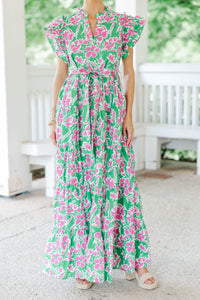Future Fun Green Floral Maxi Dress