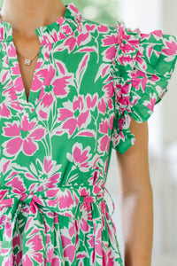 Future Fun Green Floral Maxi Dress