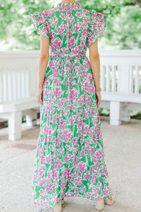 Future Fun Green Floral Maxi Dress